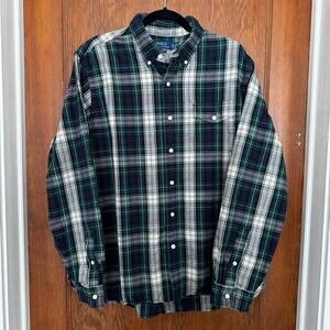 Polo Ralph Lauren‎ Mens Classic Fit Button Down Cotton Green Plaid XL